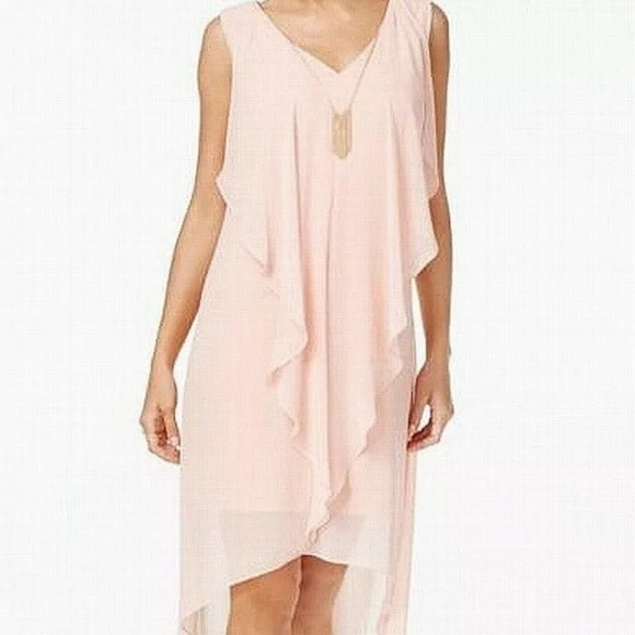 New Thalia Sodi Pink Chiffon Dress Medium Macy’s - Picture 1 of 2